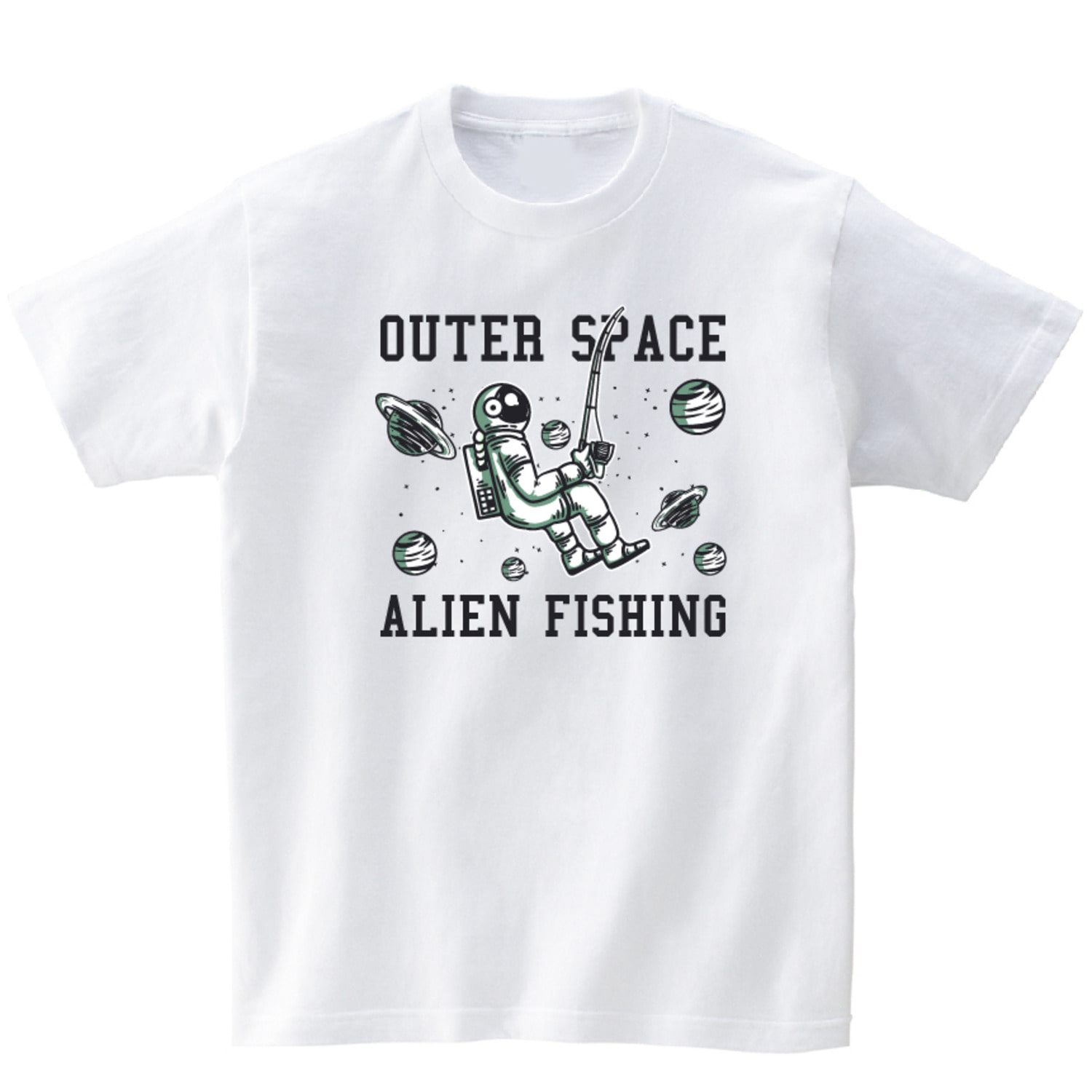 우주 우주인 낚시 반팔 그래픽 티셔츠 기본 fish.21
