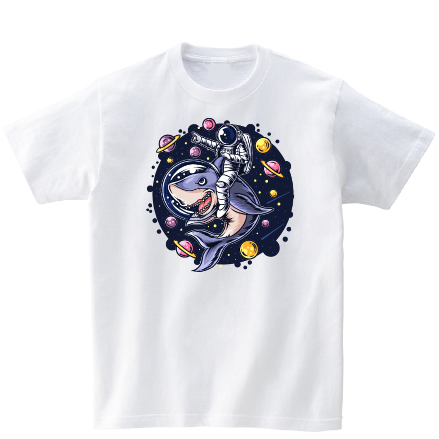 상어 우주인 반팔 그래픽 티셔츠 기본 animal.42