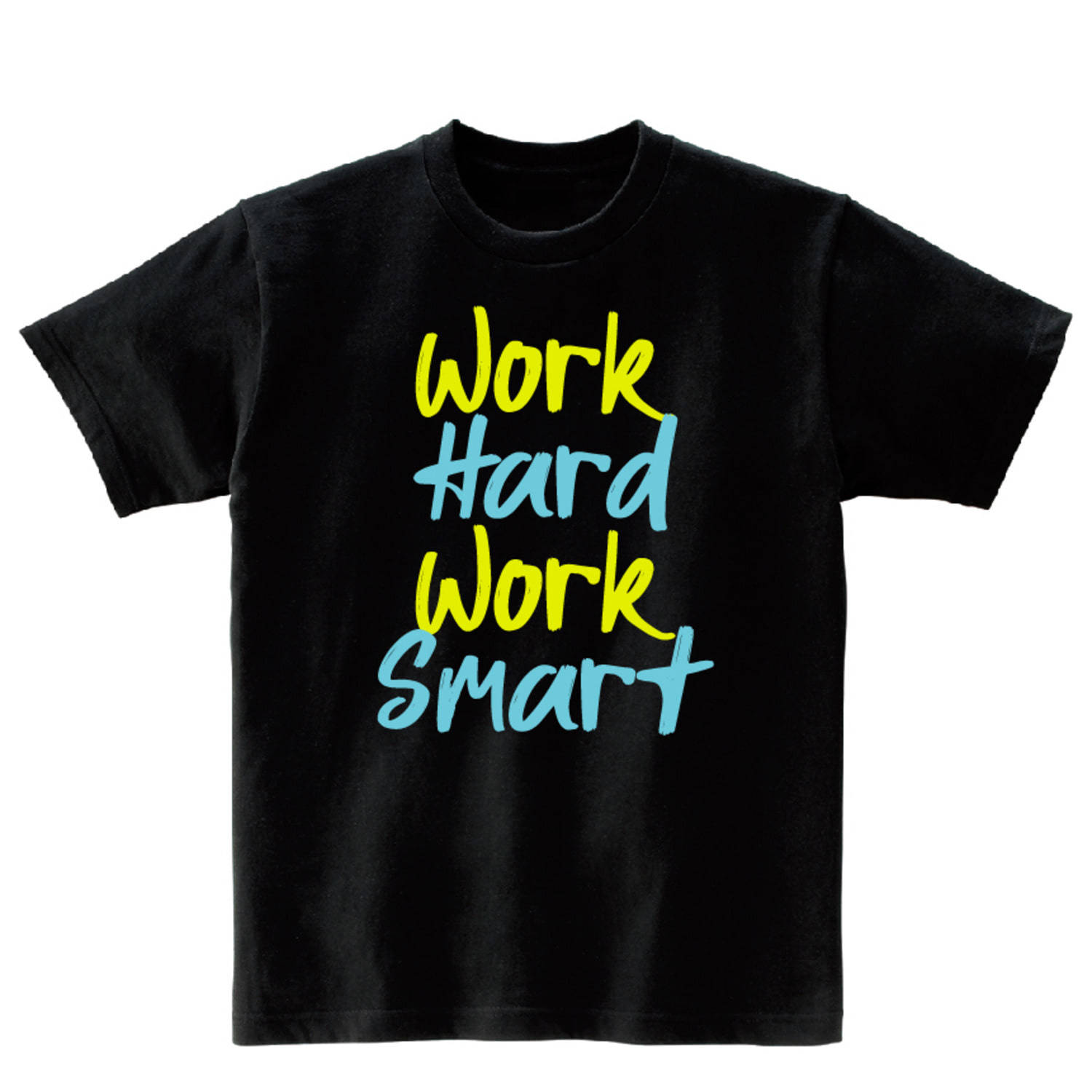 WORK HARD WORK SMART 반팔 그래픽 티셔츠 typo.09