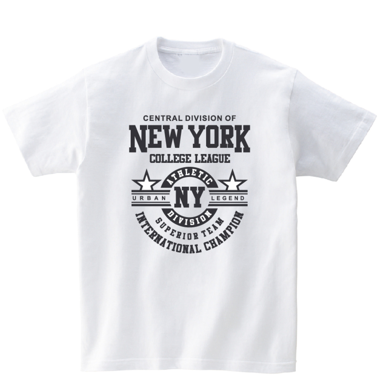 N.Y 리그 반팔 그래픽 티셔츠 typo.19
