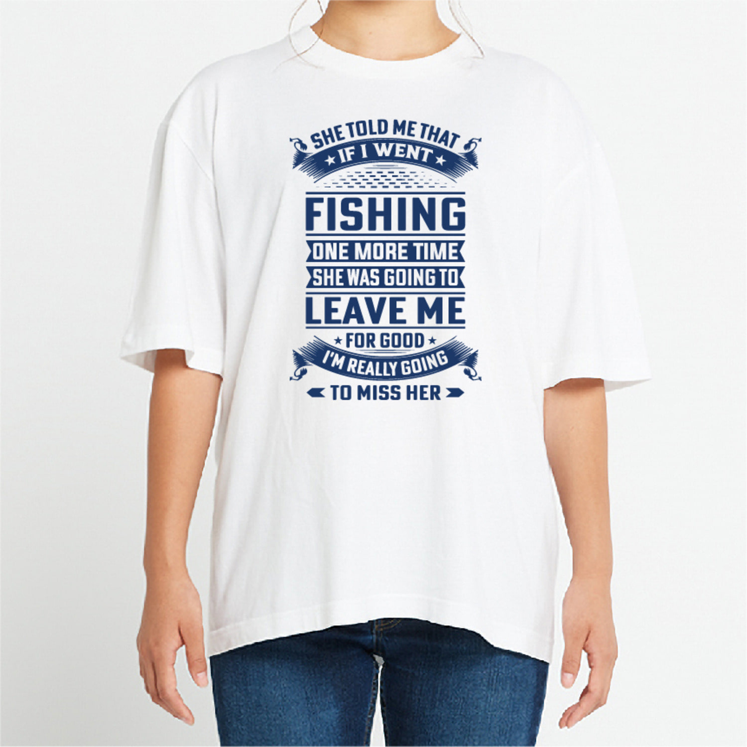 문구 낚시 그래픽 오버핏 티셔츠 fish.05