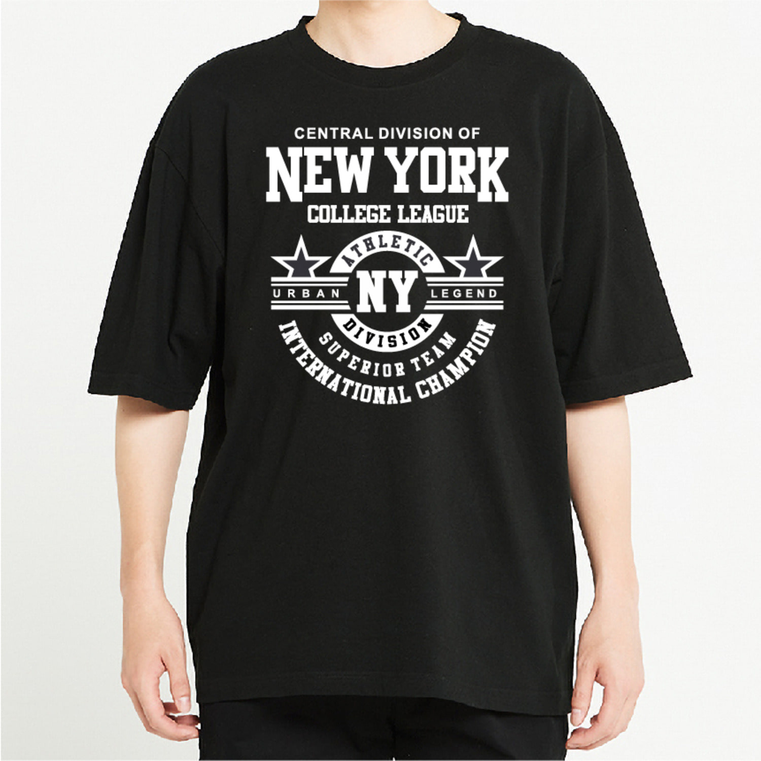 N.Y 리그 그래픽 오버핏 티셔츠 typo.19