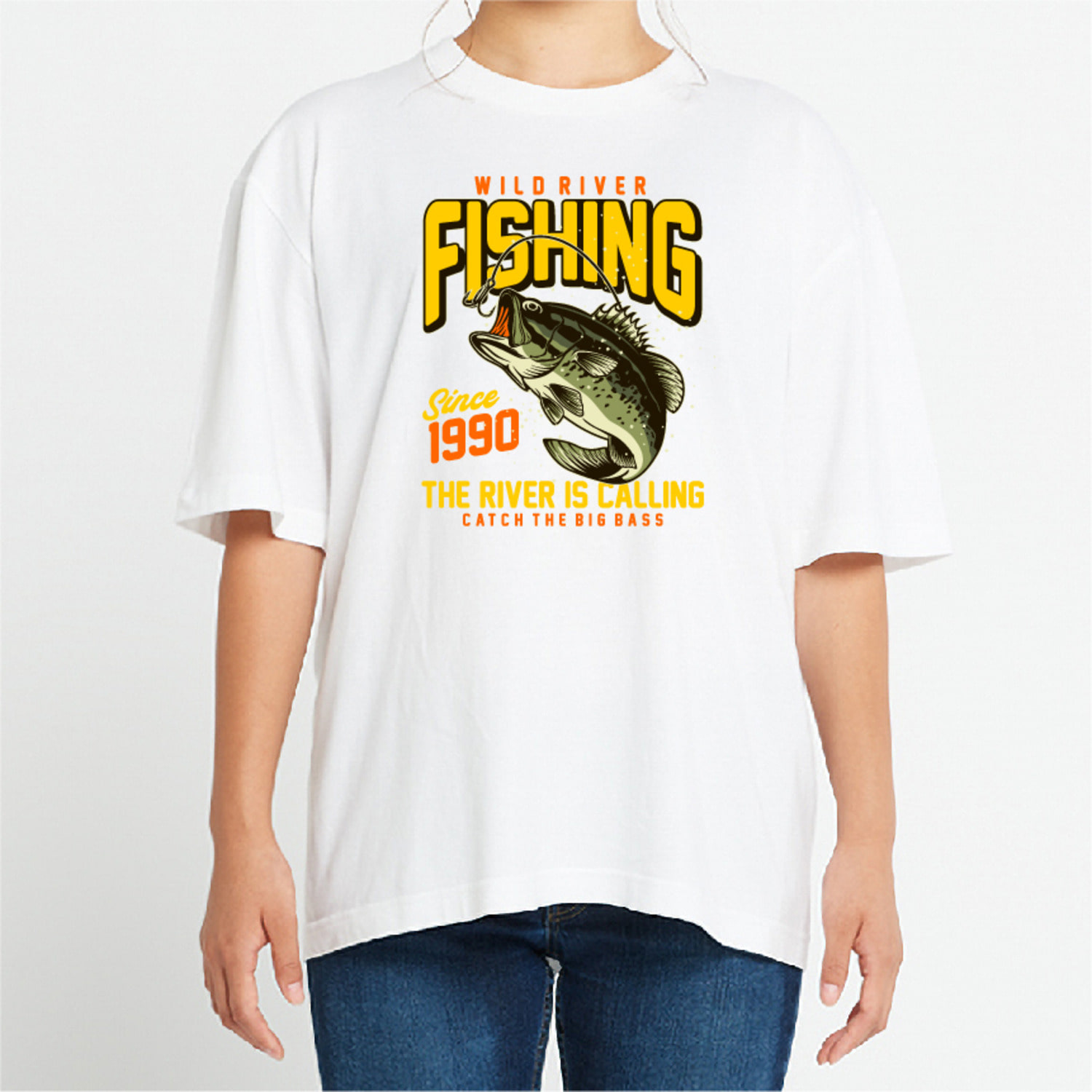 배스 낚시 그래픽 오버핏 티셔츠 fish.01