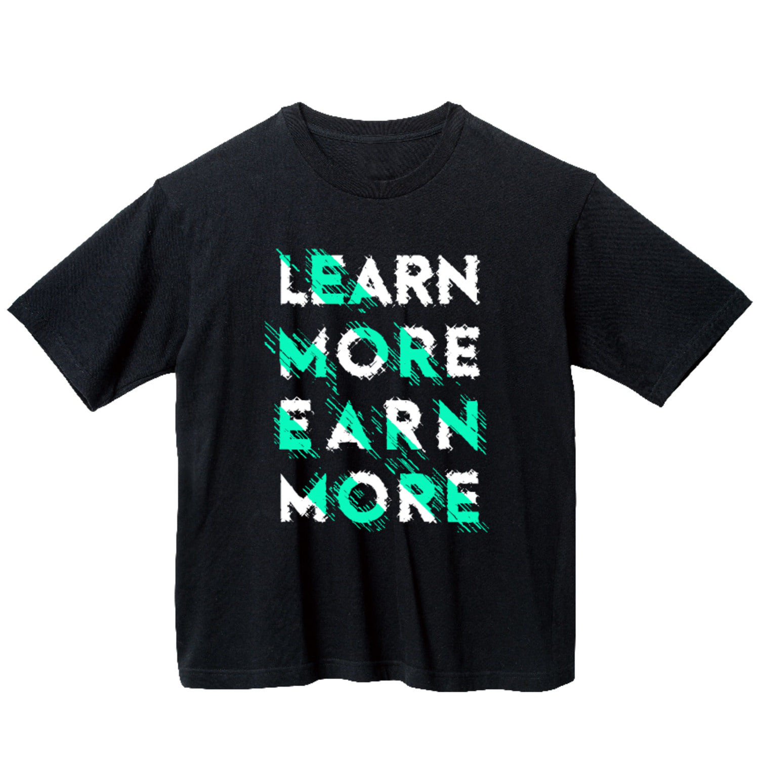 LEARN MORE EARN MORE 그래픽 오버핏 티셔츠 typo.07