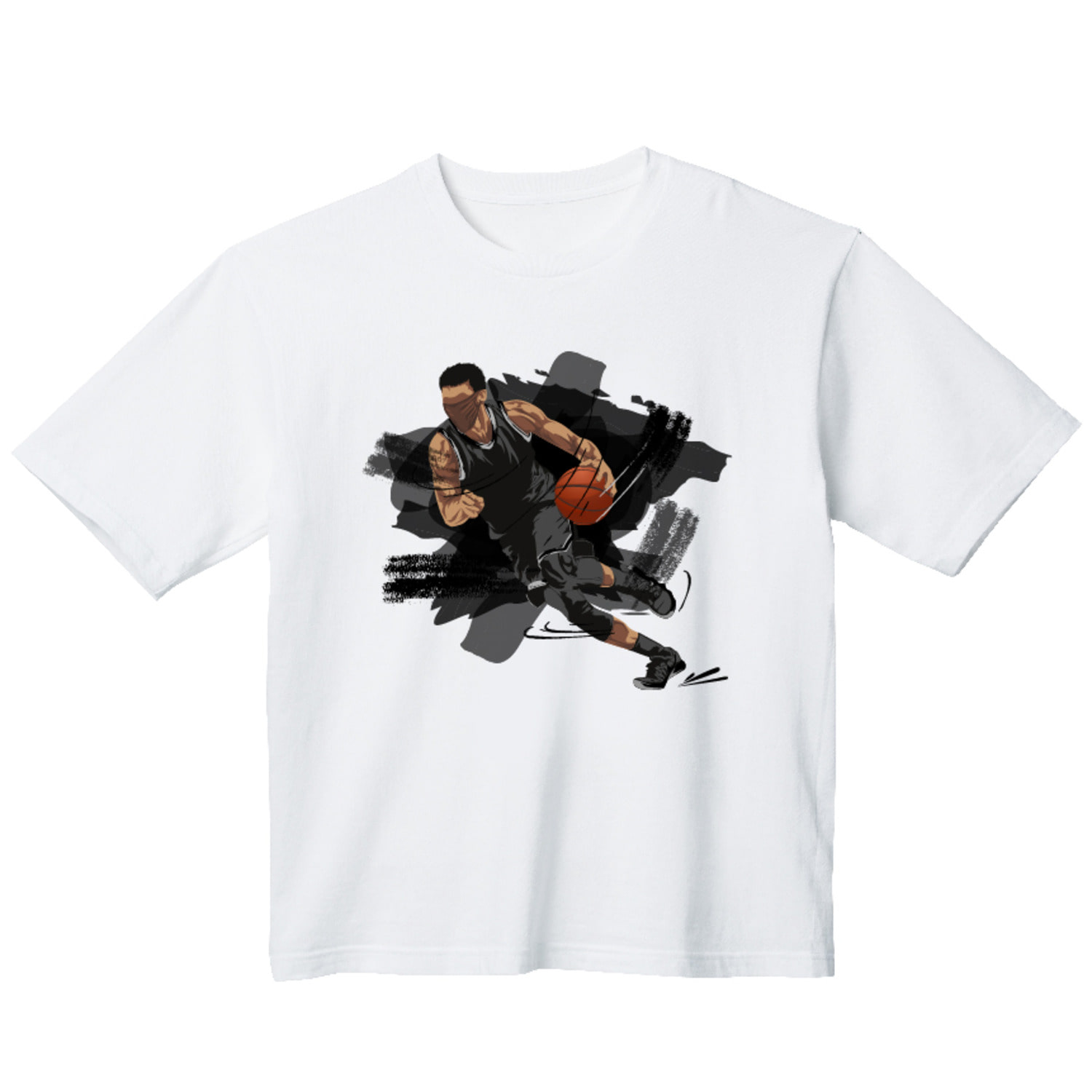 농구 드리블 그래픽 오버핏 티셔츠 health.26