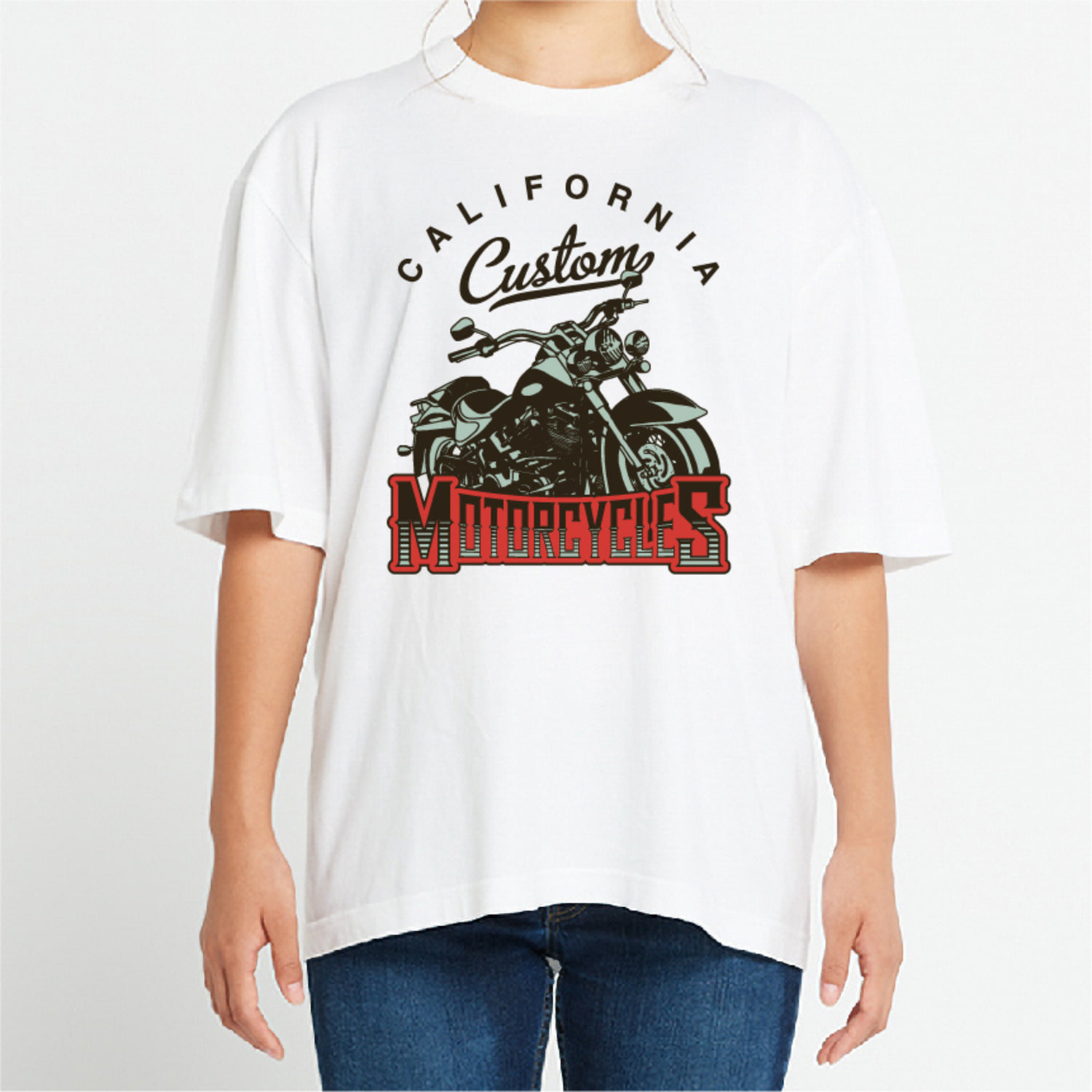 California 모터사이클 그래픽 오버핏 티셔츠 motor.14