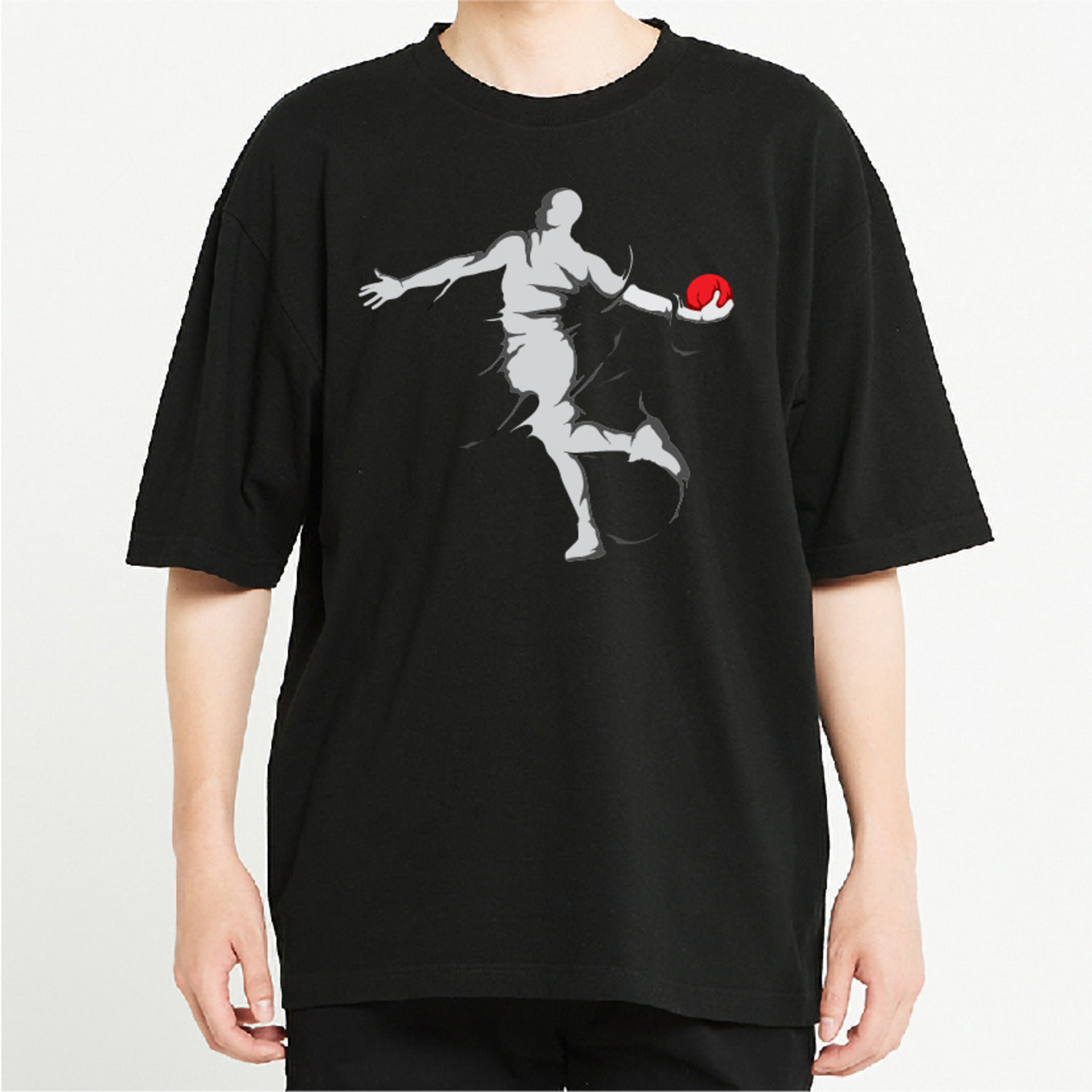 농구 그래픽 오버핏 티셔츠 health.17