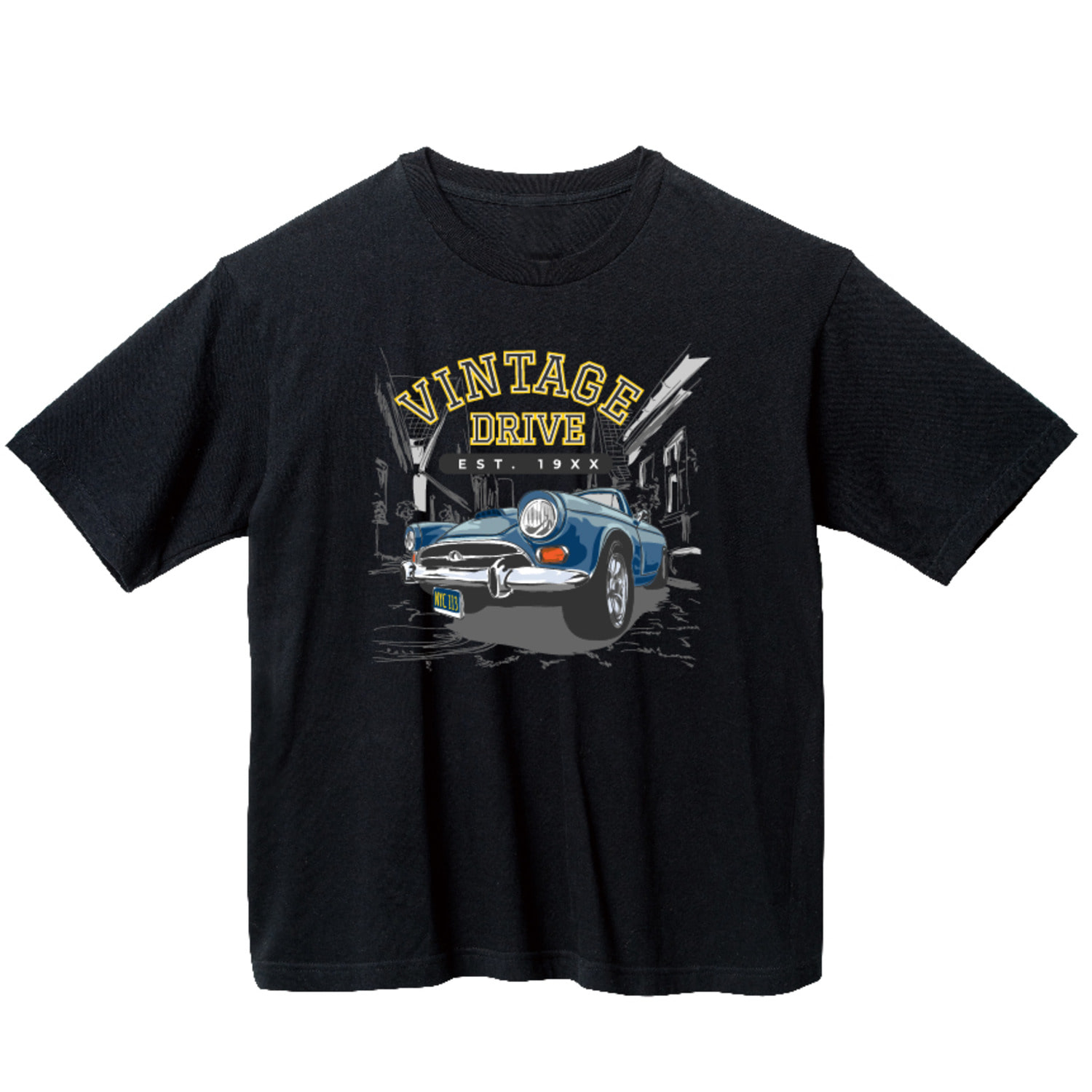 빈티지 차 그래픽 오버핏 티셔츠 car.05