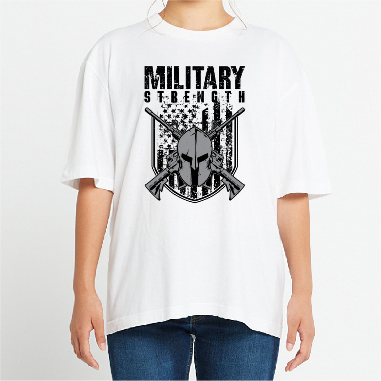 밀리터리 용기 그래픽 오버핏 티셔츠 army.25