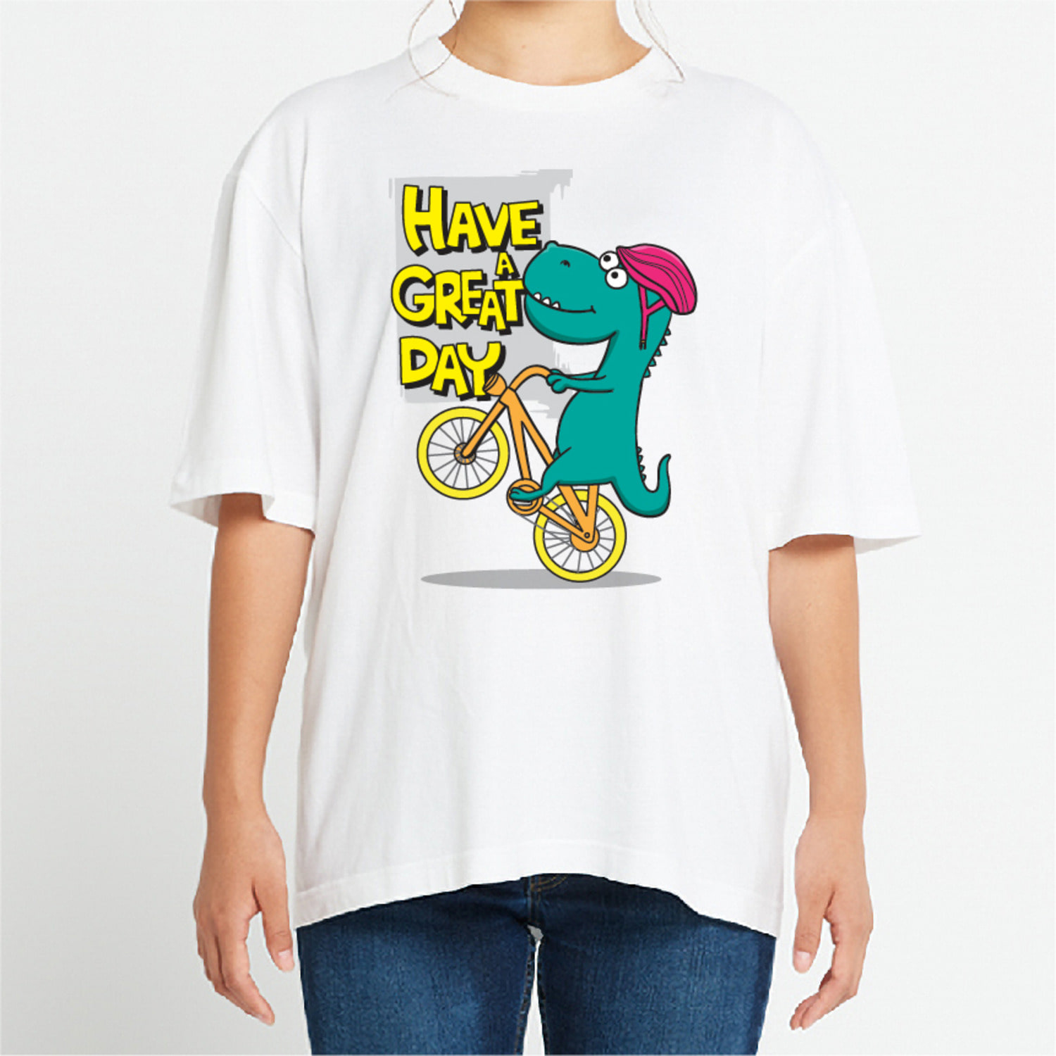 Have a great day 그래픽 오버핏 티셔츠 animal.12