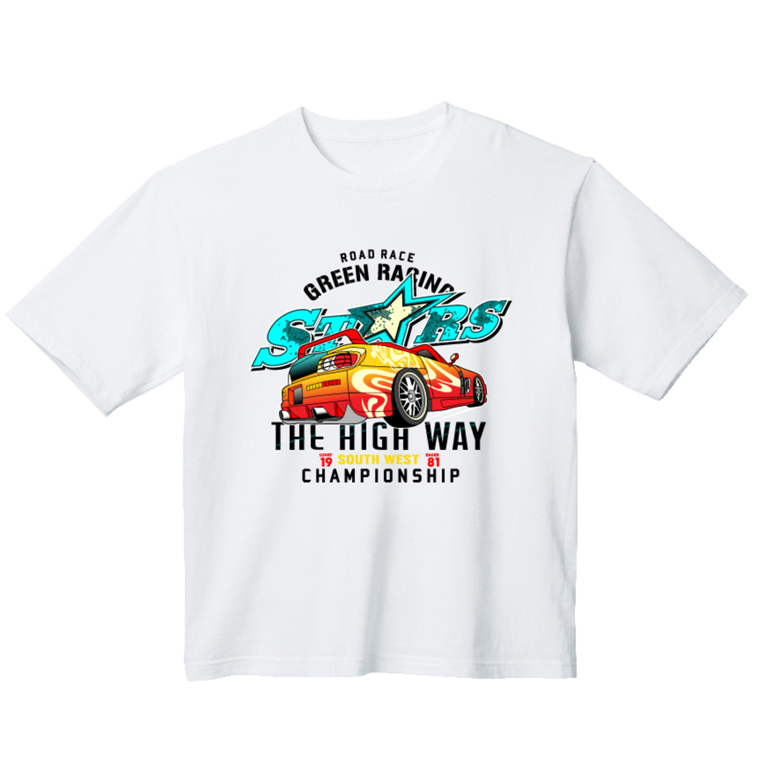 레이싱카 빈티지 그래픽 오버핏 티셔츠 car.03
