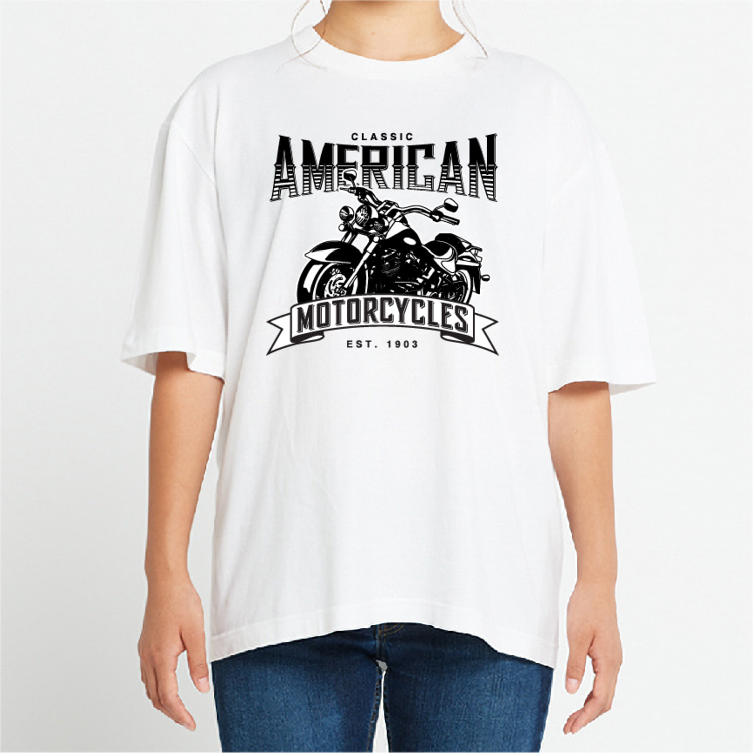 아메리칸 오토바이 그래픽 오버핏 티셔츠 motor.17