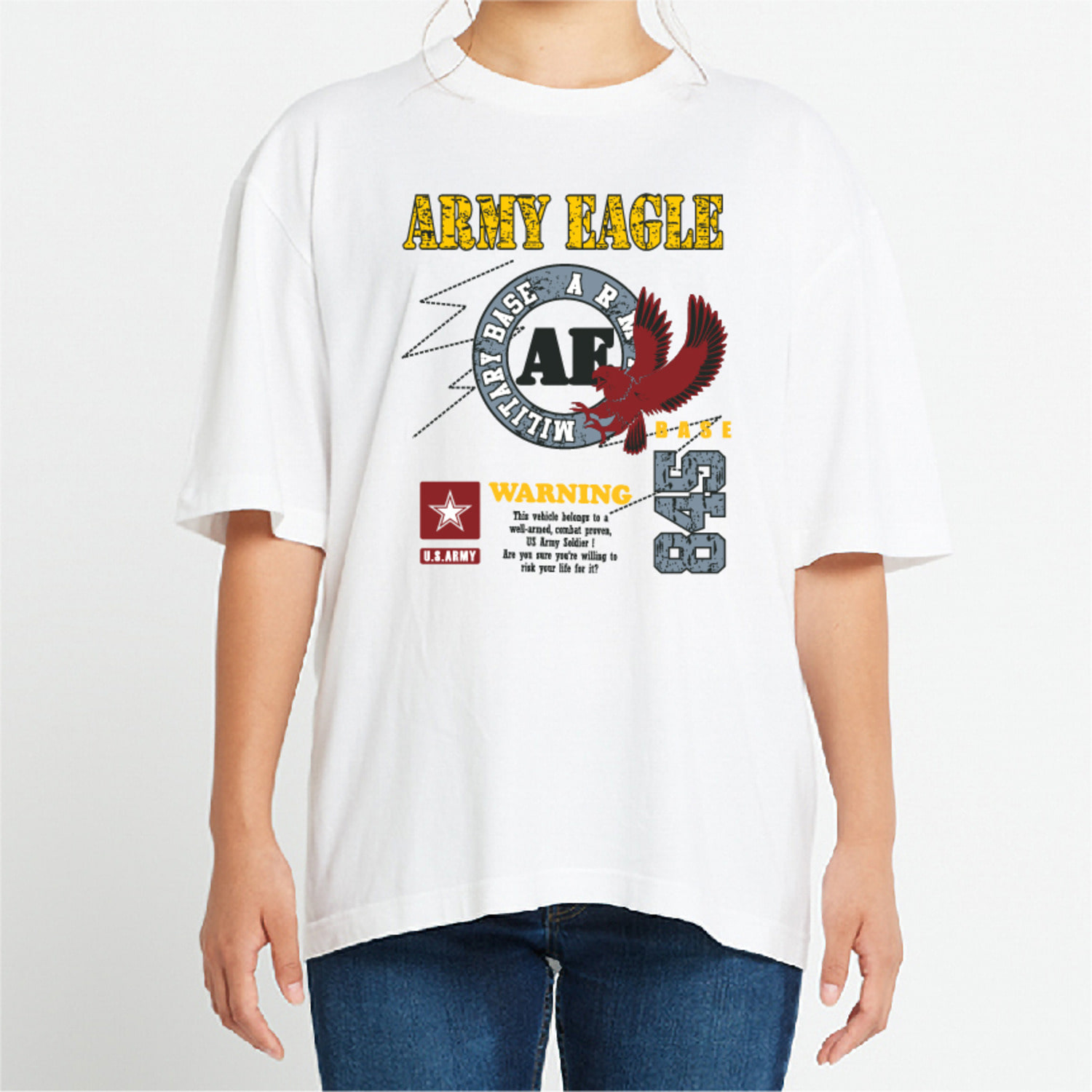 육군 독수리 그래픽 오버핏 티셔츠 army.26