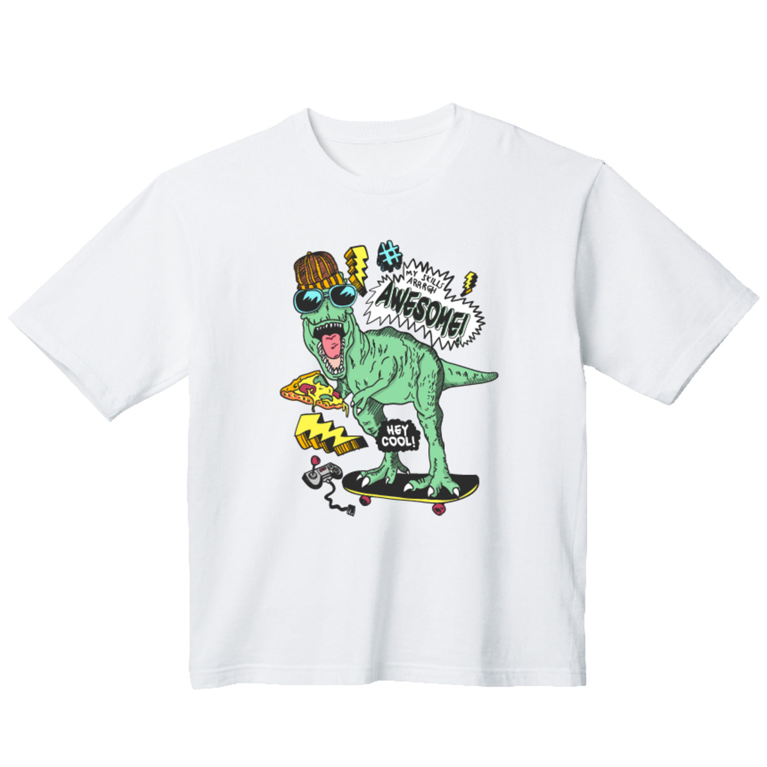 보드 공룡 그래픽 오버핏 티셔츠 animal.09