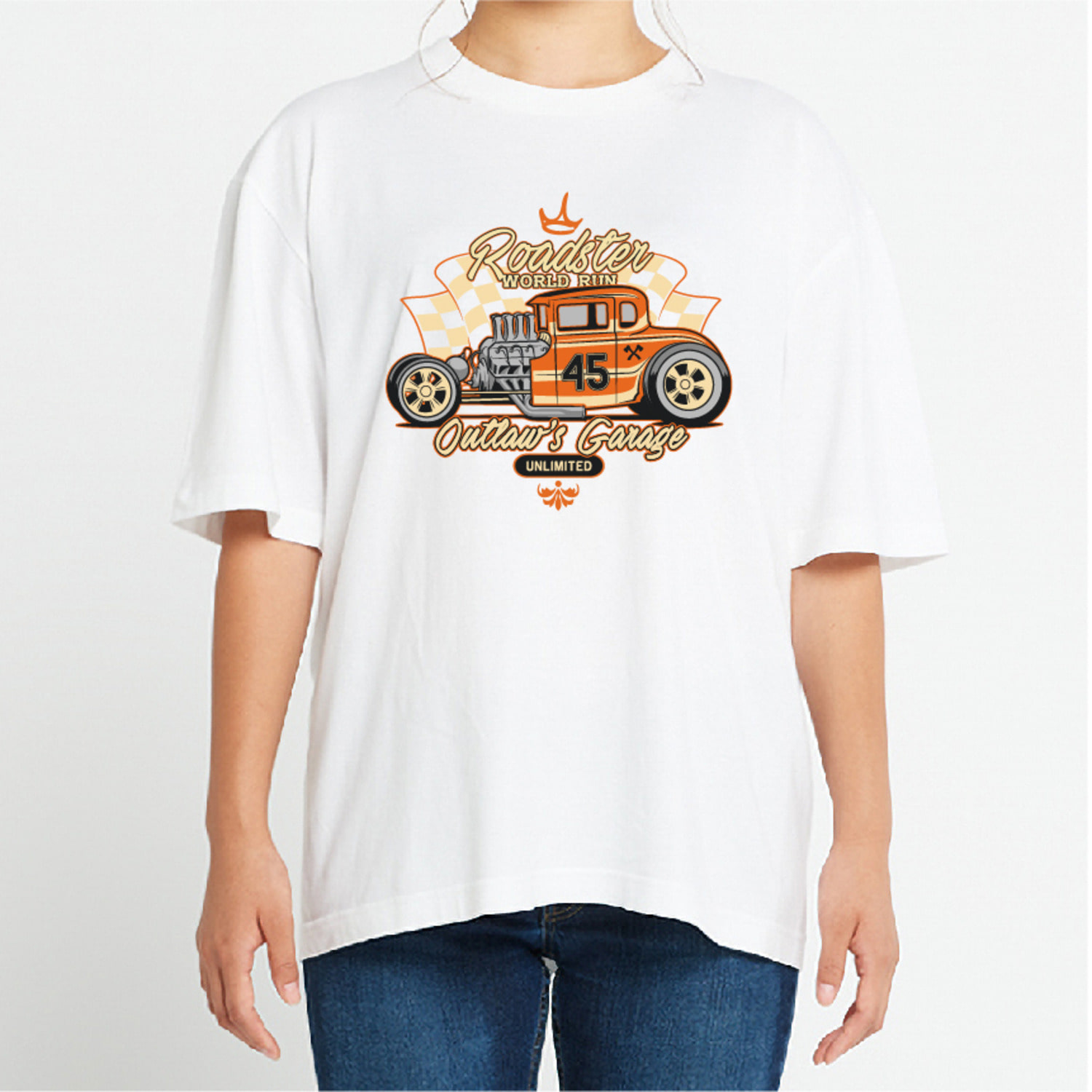 로드스터 빈티지 그래픽 오버핏 티셔츠 car.01