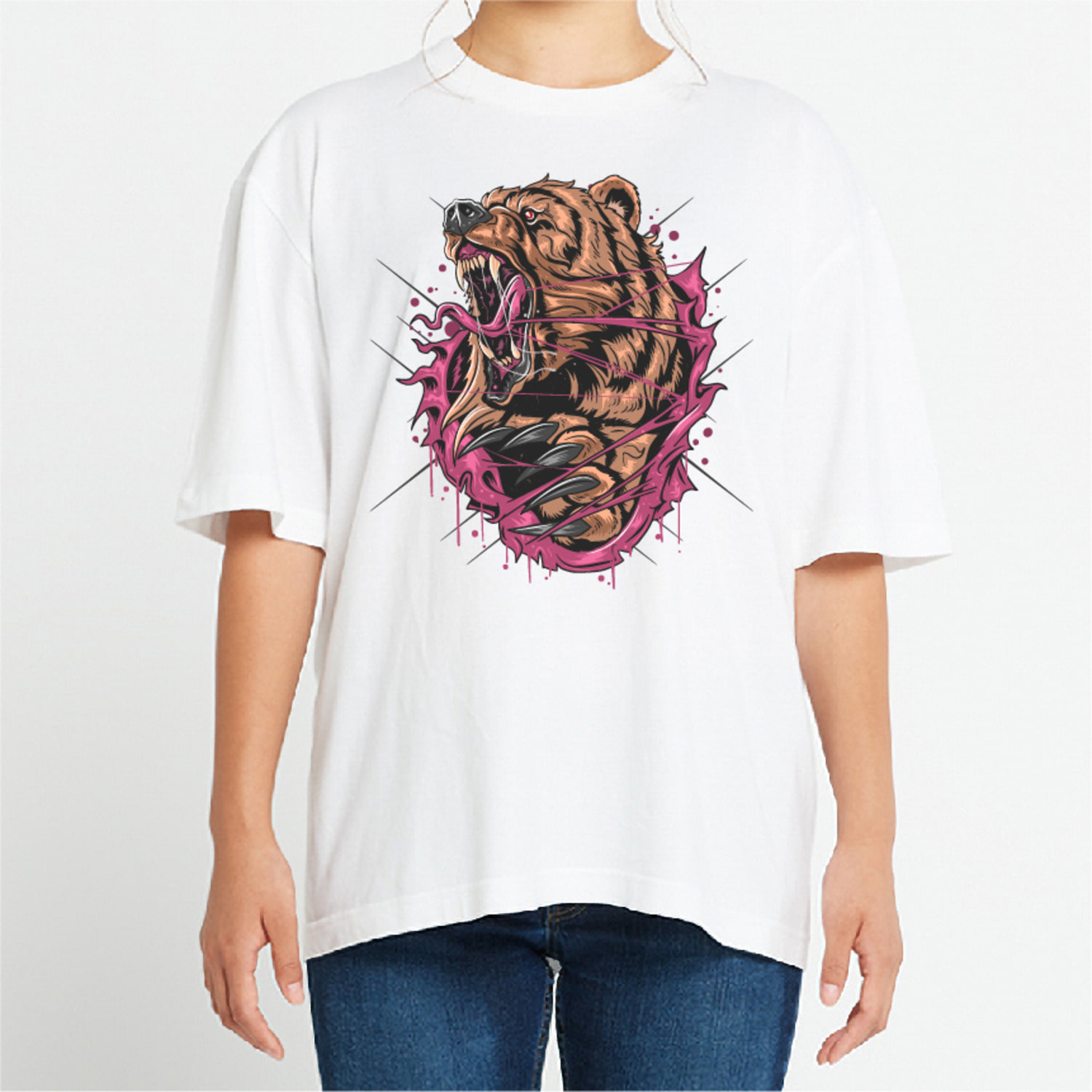 곰 빈티지 그래픽 오버핏 티셔츠 art.21