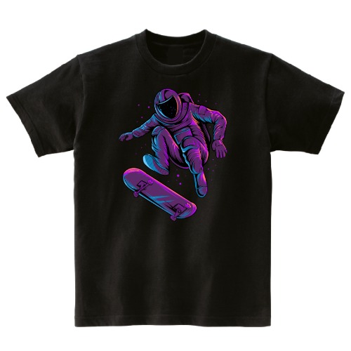 네온 우주인 스키 반팔 그래픽 티셔츠 기본 health.55