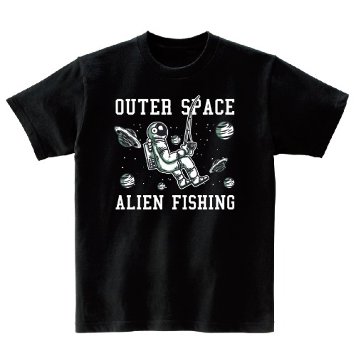 우주 우주인 낚시 반팔 그래픽 티셔츠 기본 fish.21