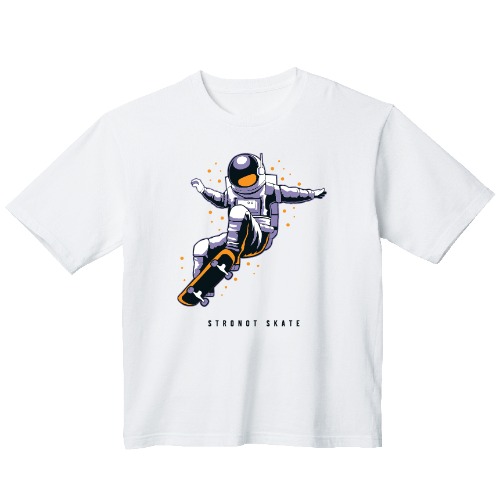 우주인 스케이트 그래픽 오버핏 티셔츠 health.79