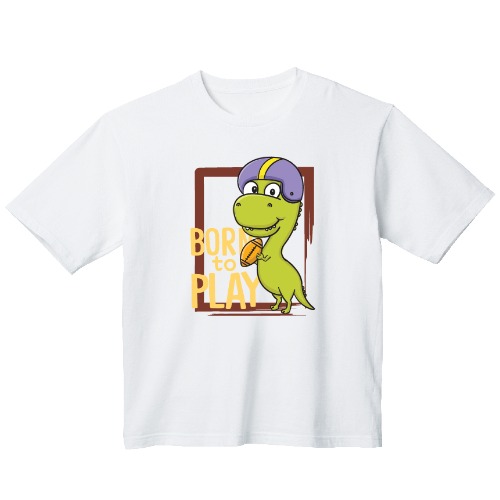 공룡 럭비 그래픽 오버핏 티셔츠 animal.13