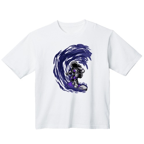 보라빛 파도 그래픽 오버핏 티셔츠 art.35