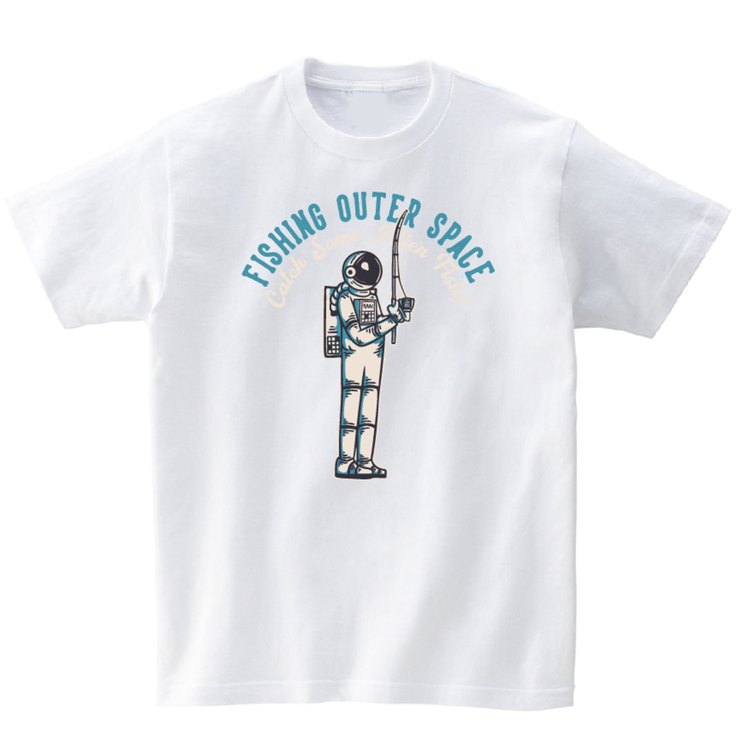 우주인 낚시 반팔 그래픽 티셔츠 기본 fish.18