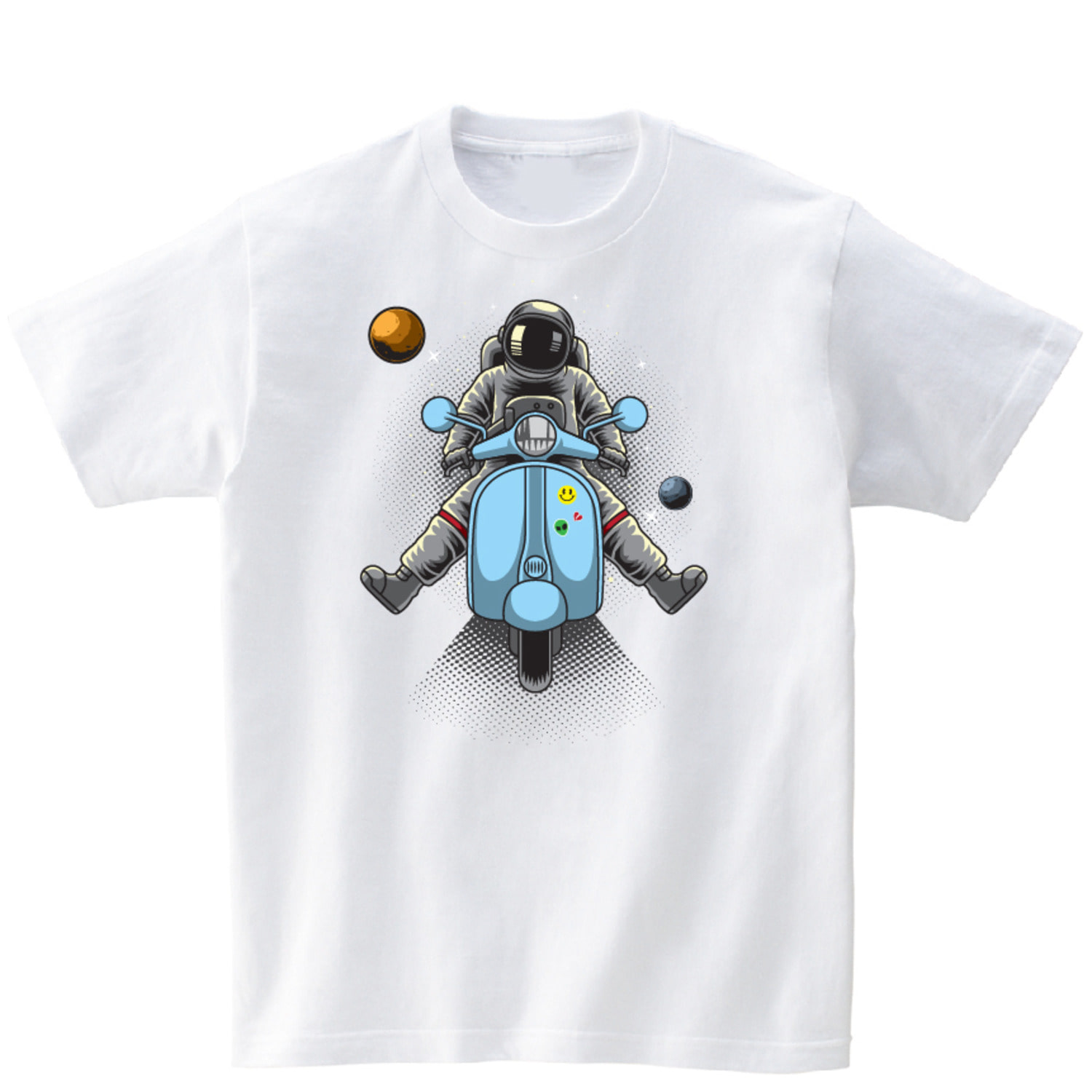 우주 행성 스쿠터 반팔 그래픽 티셔츠 기본 motor.20