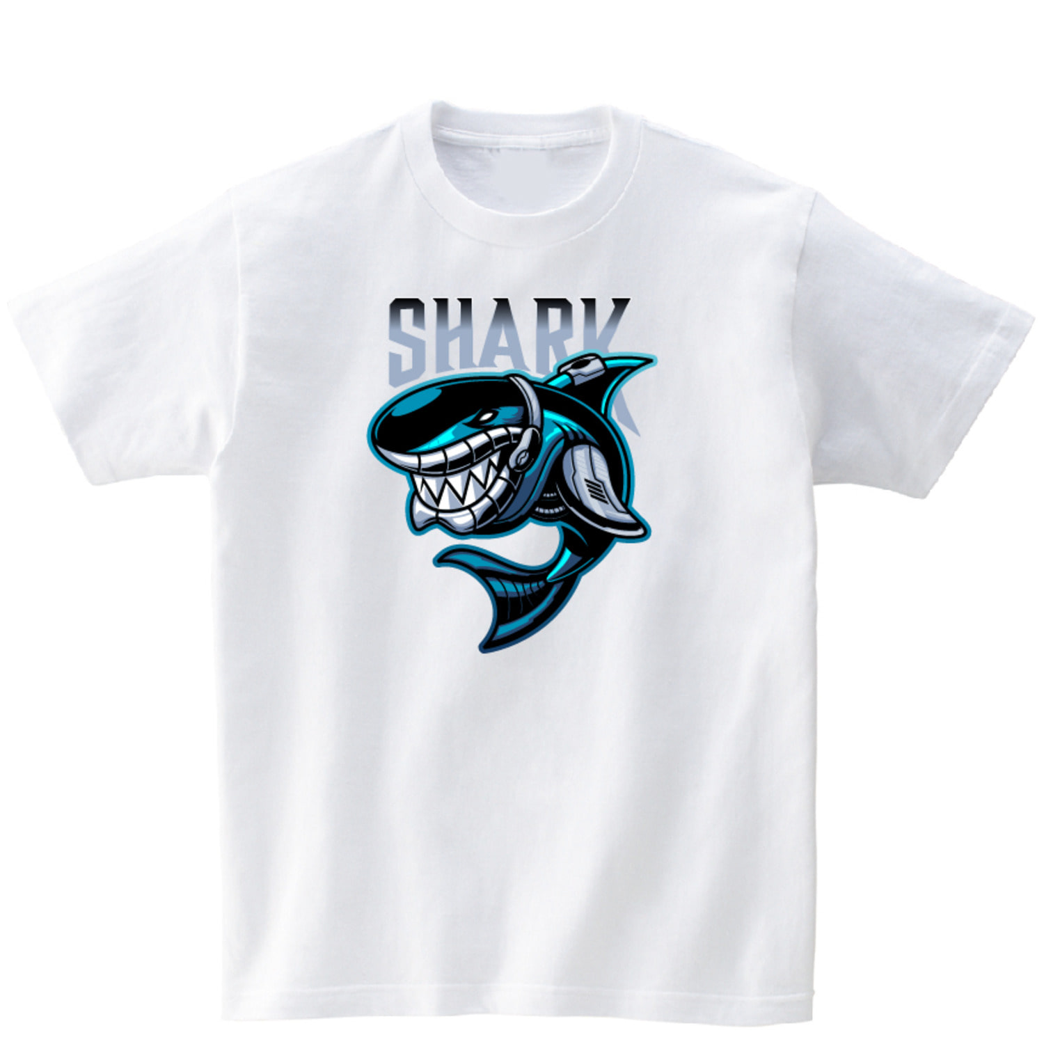 파란 상어 반팔 그래픽 티셔츠 기본 animal.26