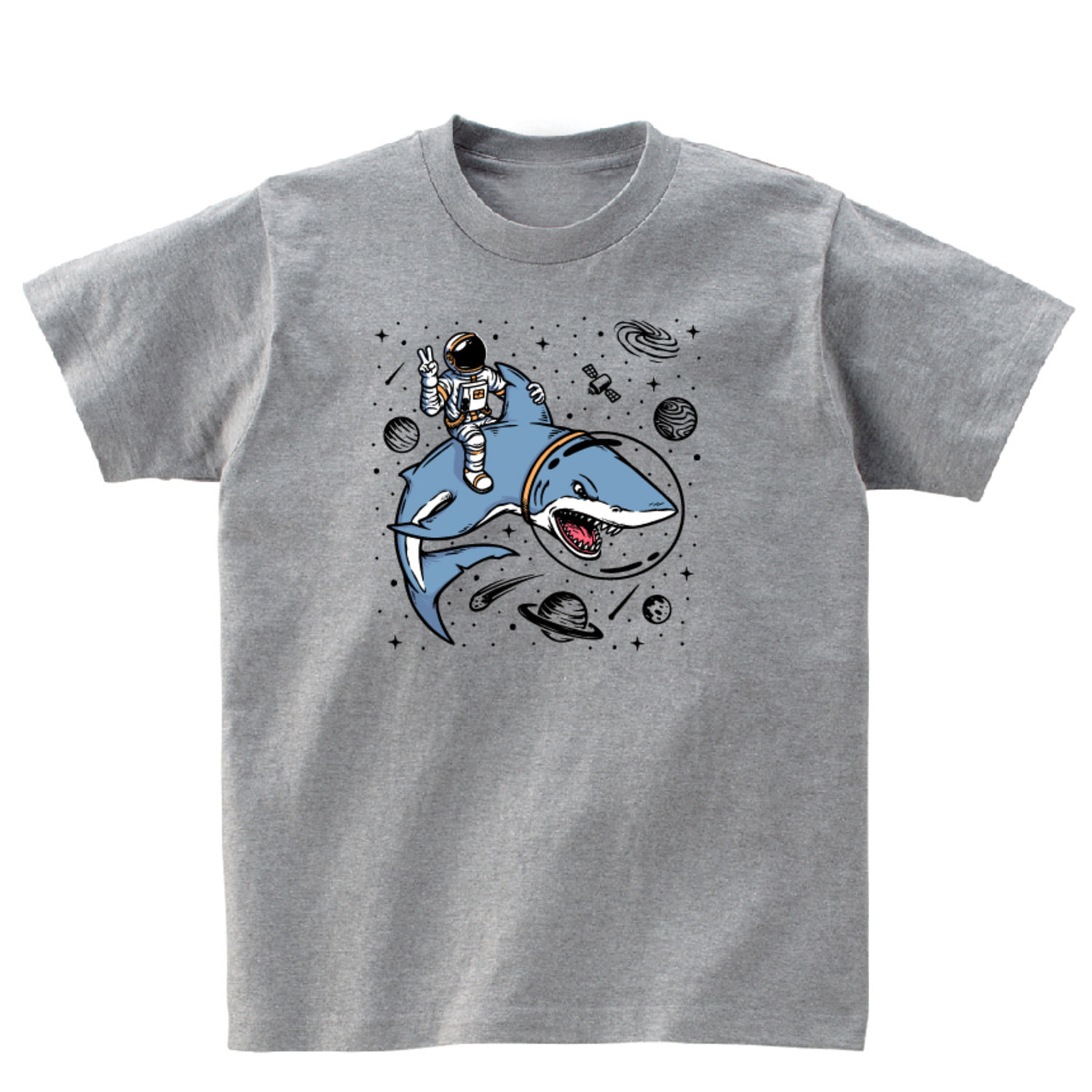 우주 상어 우주인 반팔 그래픽 티셔츠 기본 animal.41
