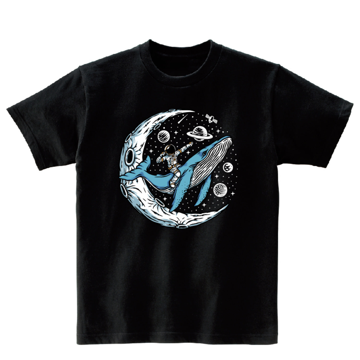 우주 행성 고래 반팔 그래픽 티셔츠 기본 animal.18