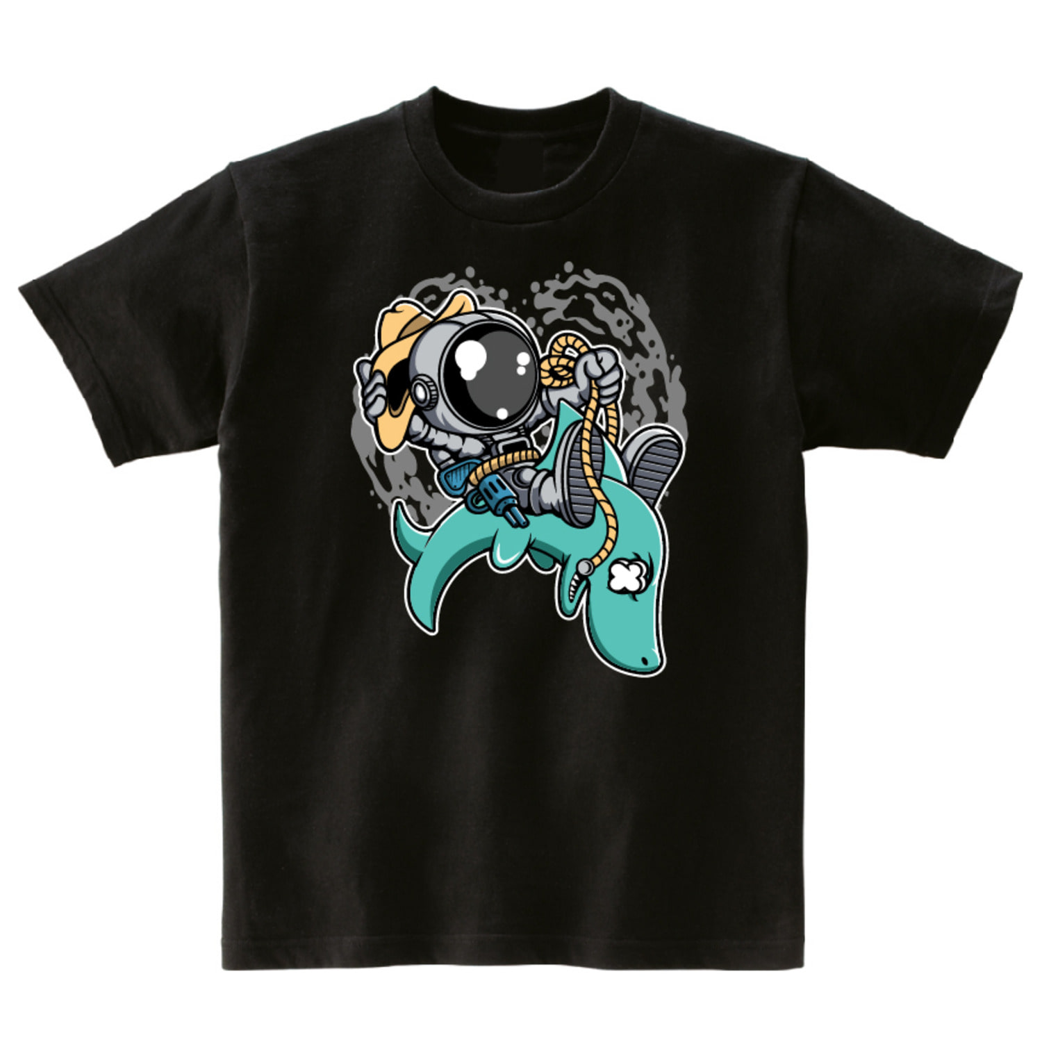 상어 탄 우주인 반팔 그래픽 티셔츠 기본 animal.40