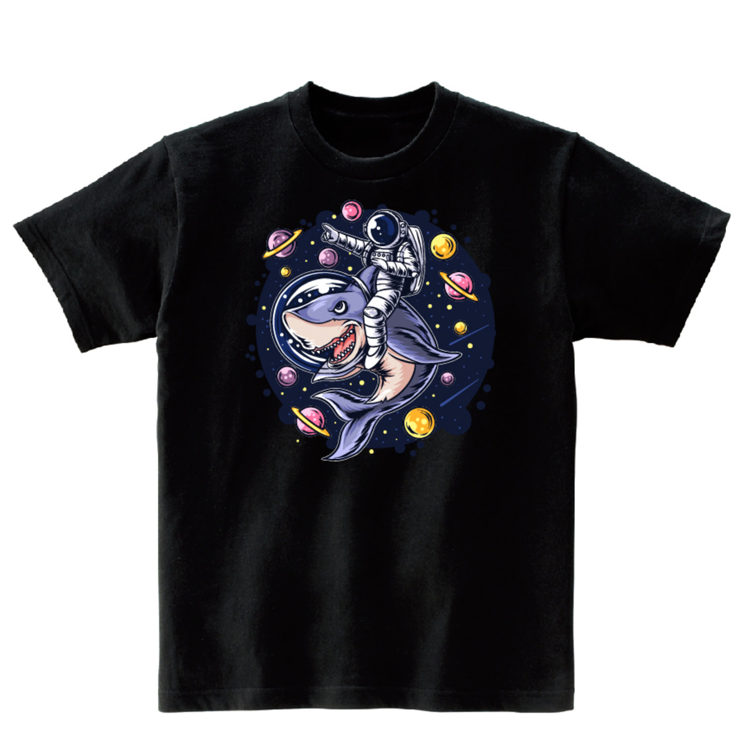 상어 우주인 반팔 그래픽 티셔츠 기본 animal.42