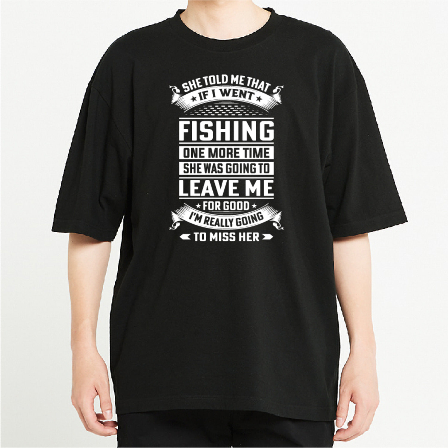문구 낚시 그래픽 오버핏 티셔츠 fish.05