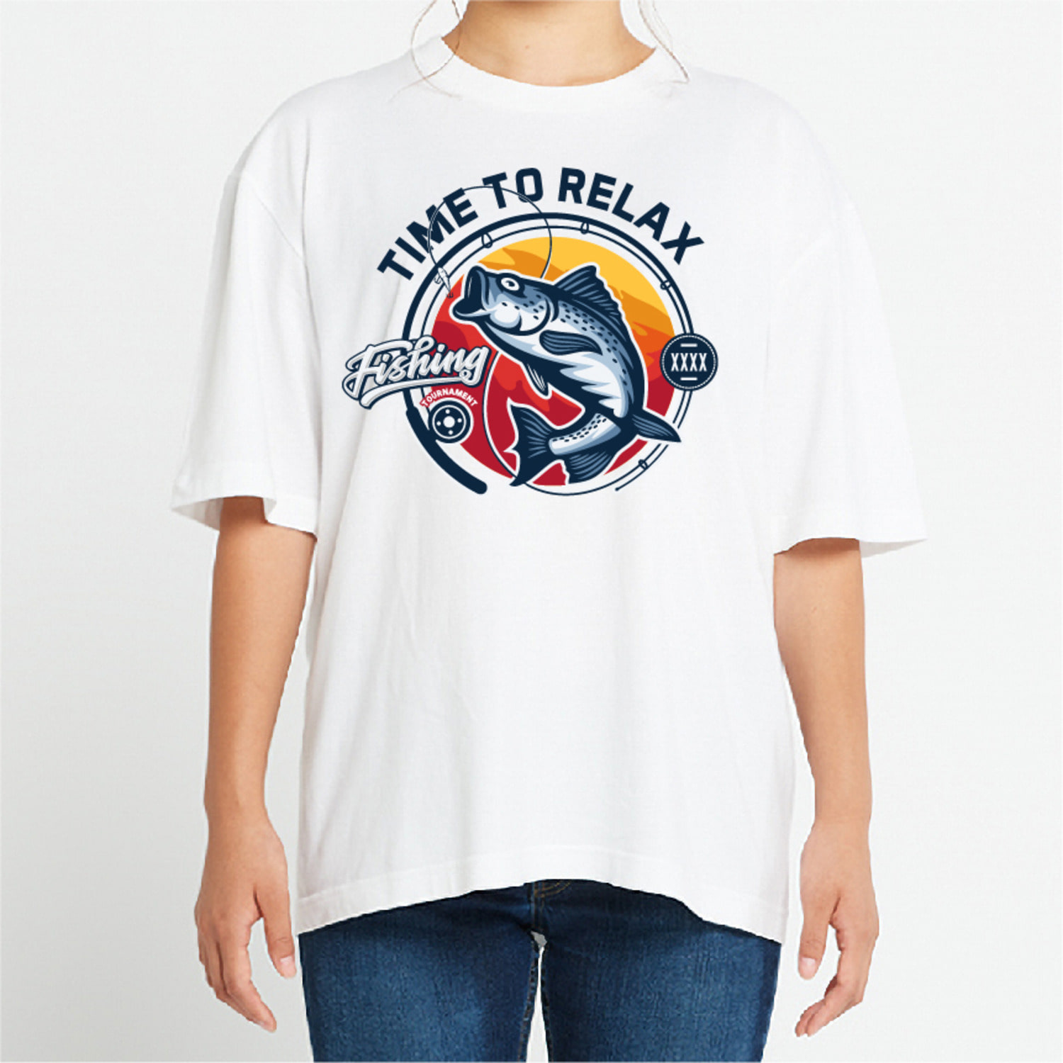 RELAX 낚시 그래픽 오버핏 티셔츠 fish.13