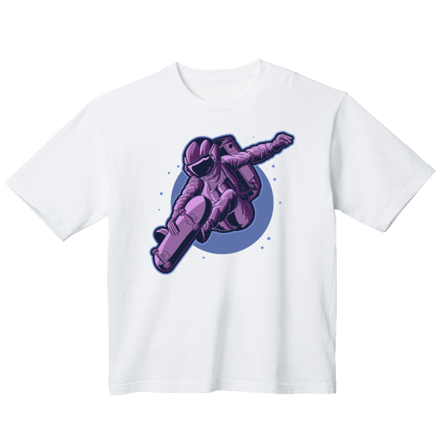 퍼플 우주인 그래픽 오버핏 티셔츠 health.71