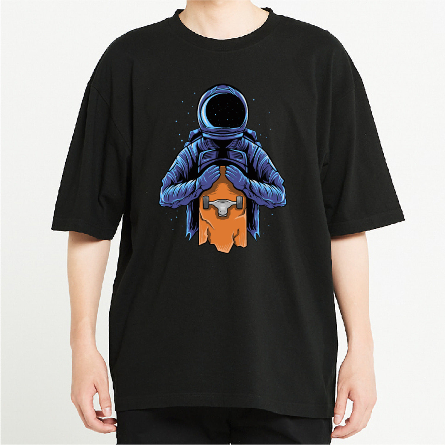 우주인 스키 그래픽 오버핏 티셔츠 health.54