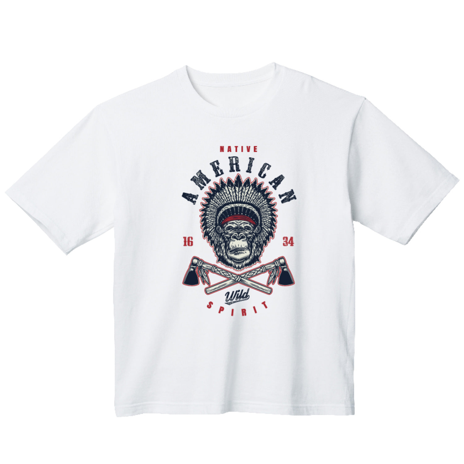 아메리칸 인디언 그래픽 오버핏 티셔츠 animal.50