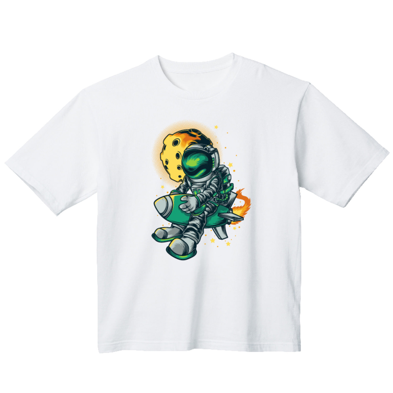 로켓 우주선 그래픽 오버핏 티셔츠 art.34