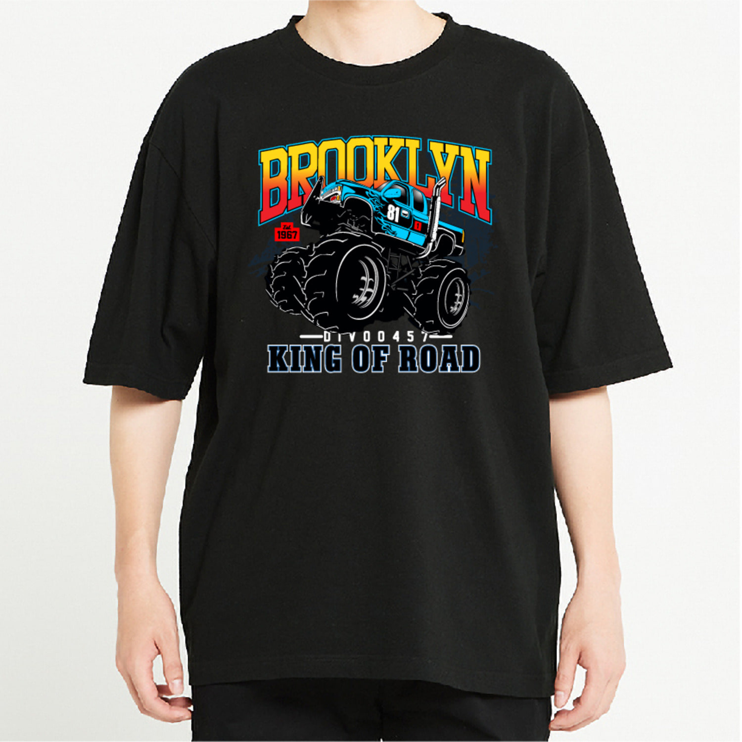 BROOKLYN 빈티지 그래픽 오버핏 티셔츠 car.14