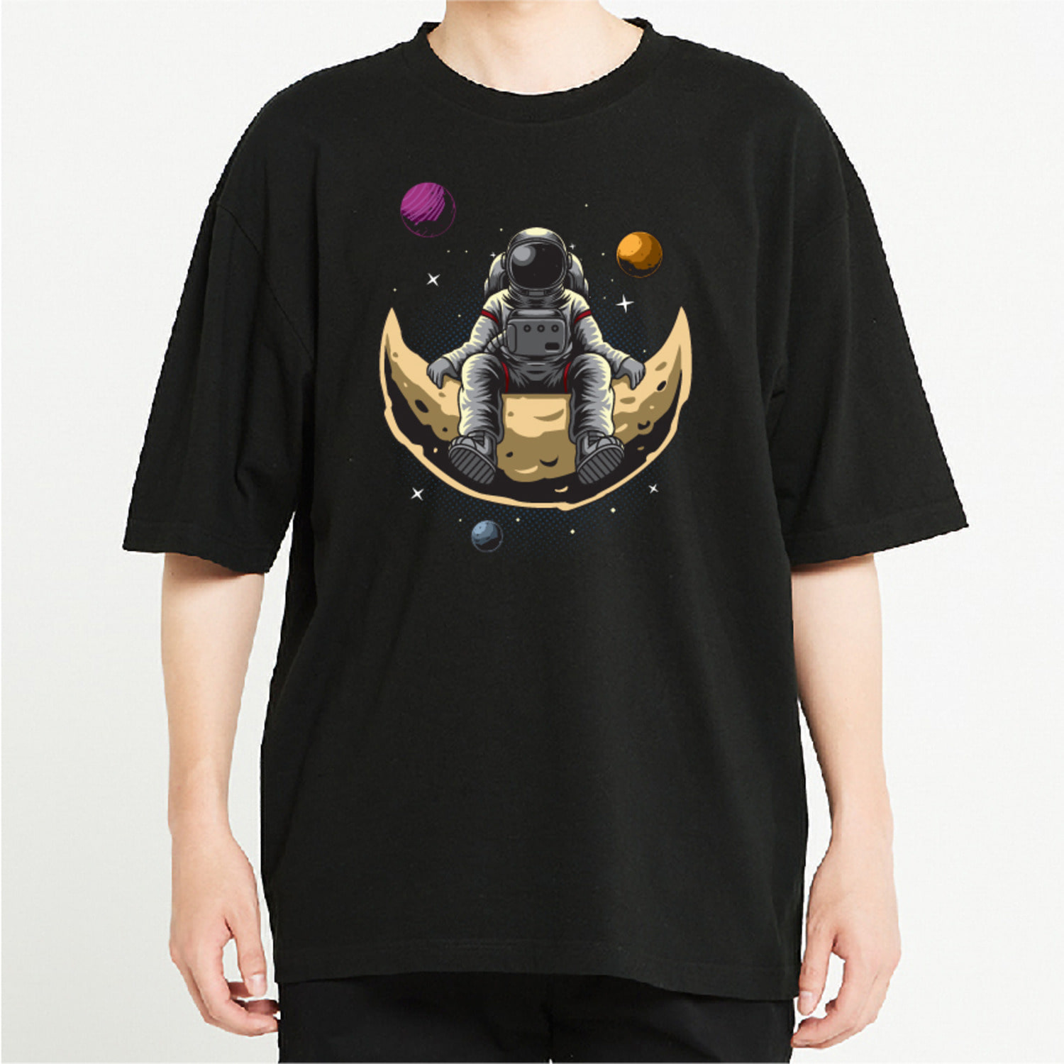 달에간 우주인 그래픽 오버핏 티셔츠 art.33