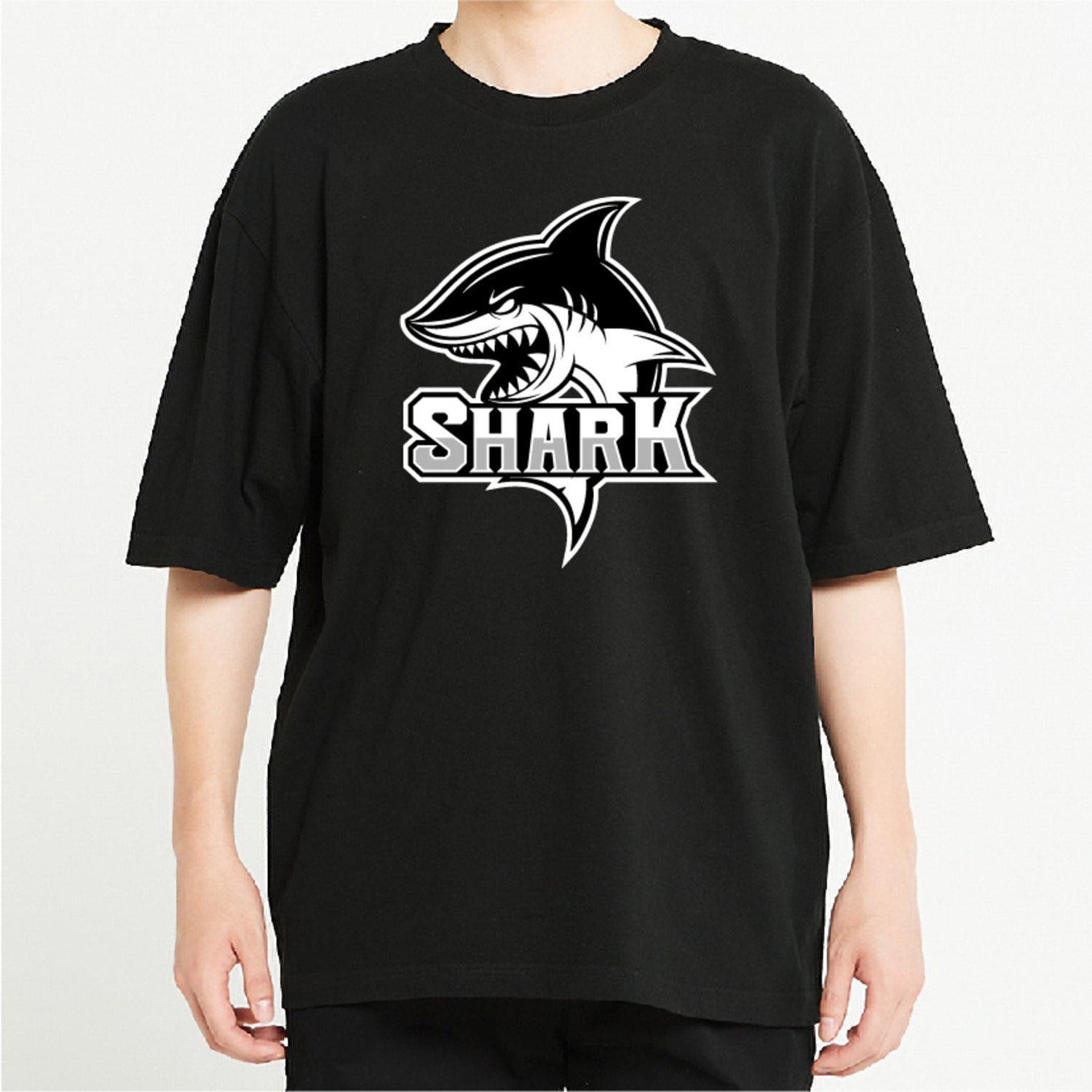 상어 이빨 그래픽 오버핏 티셔츠 animal.29