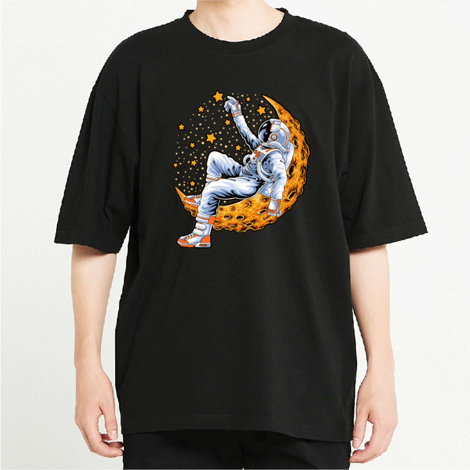 우주 파도 고래 그래픽 오버핏 티셔츠 art.28