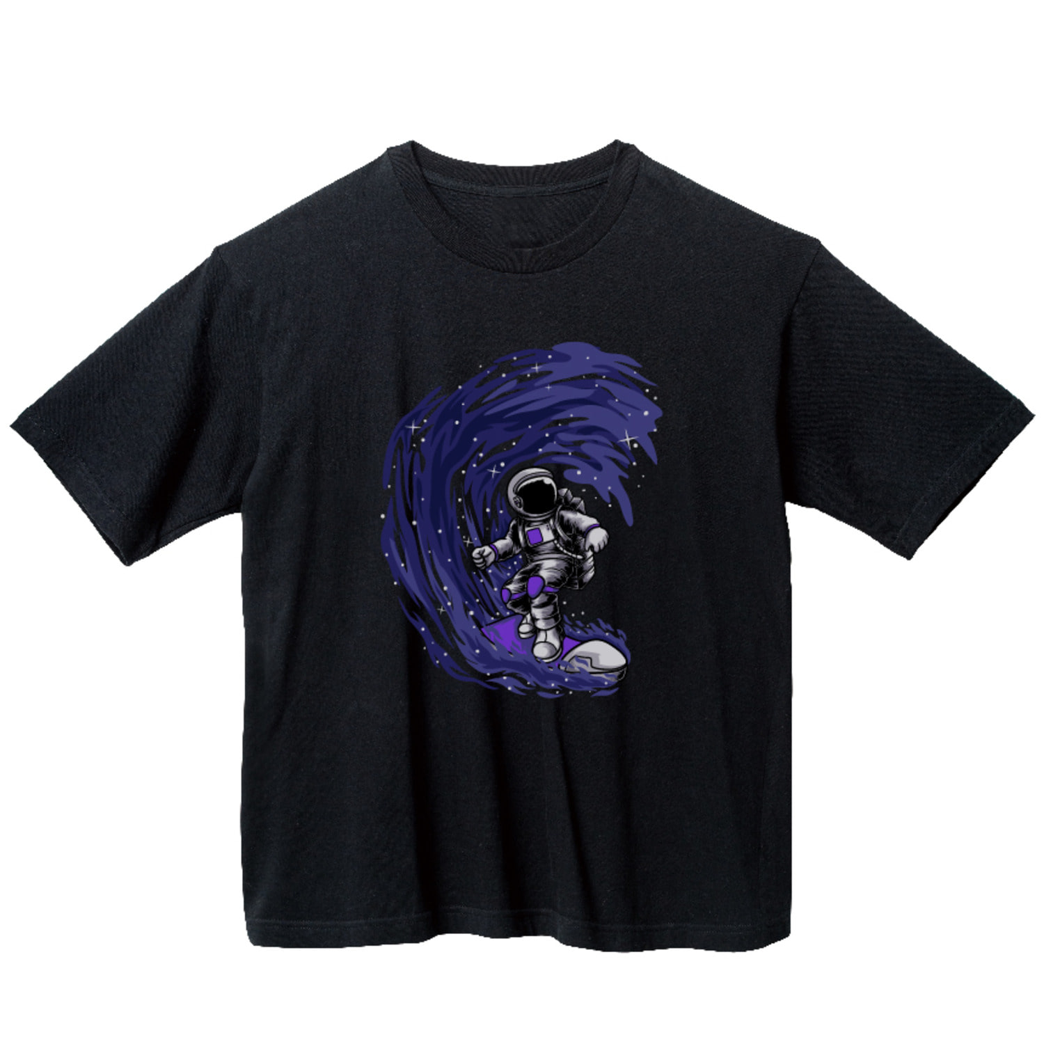보라빛 파도 그래픽 오버핏 티셔츠 art.35