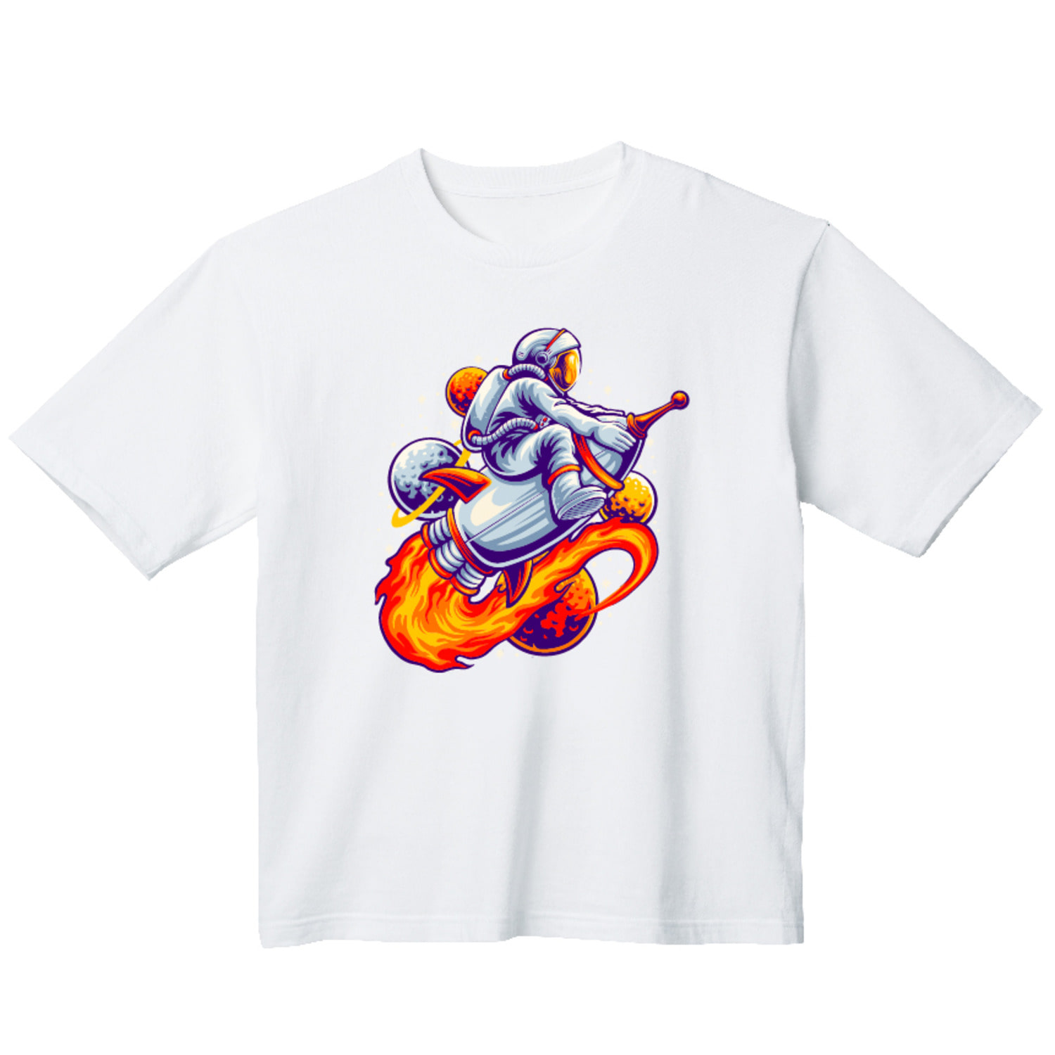 우주 여행 그래픽 오버핏 티셔츠 art.26