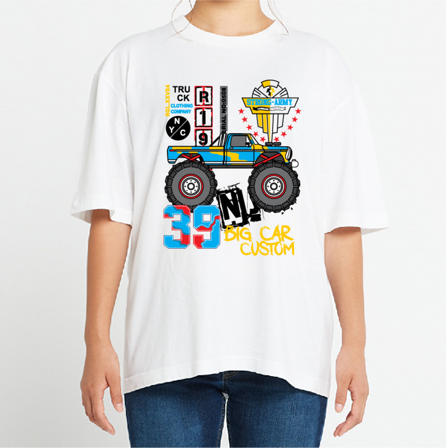 자동차 빈티지 그래픽 오버핏 티셔츠 car.21