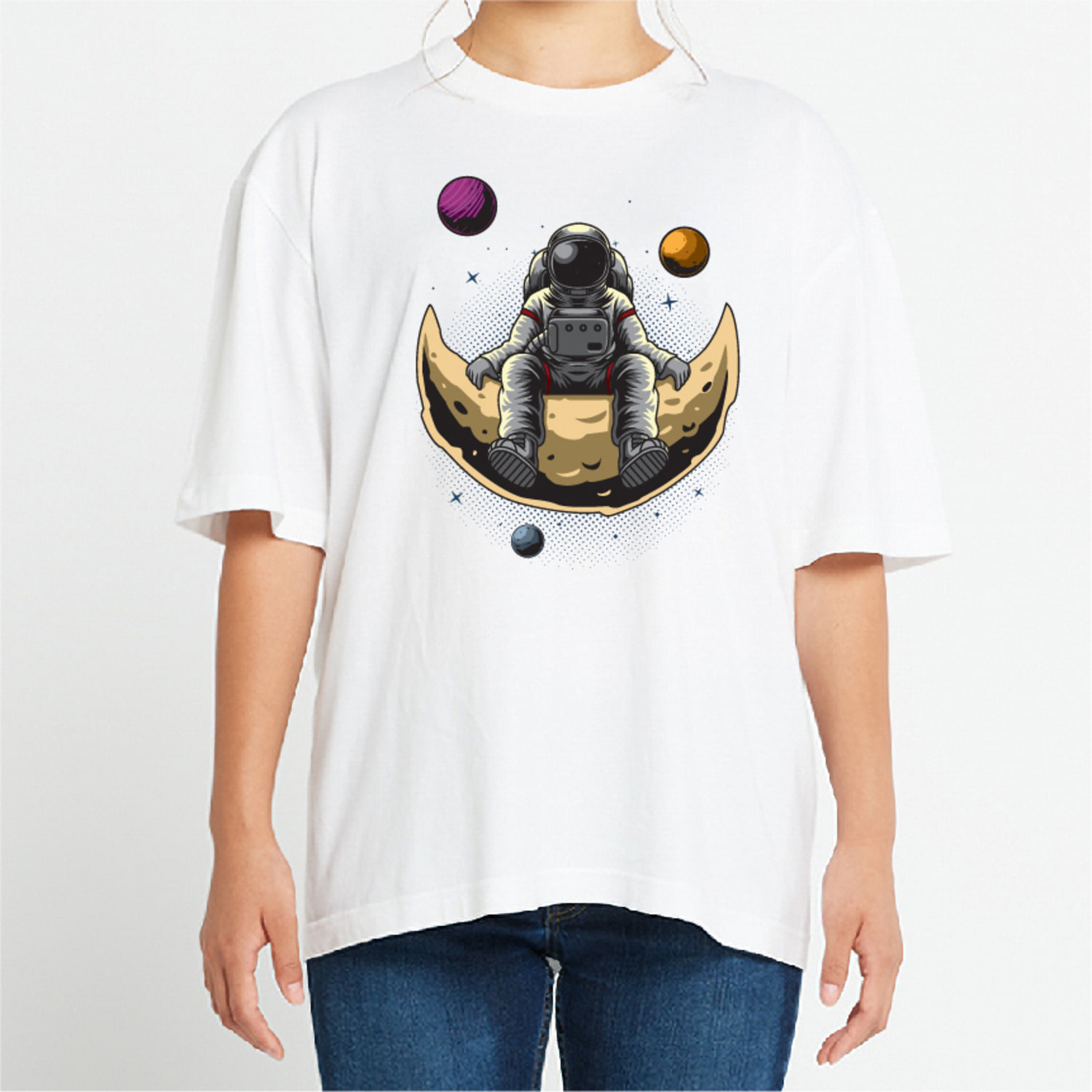 달에간 우주인 그래픽 오버핏 티셔츠 art.33