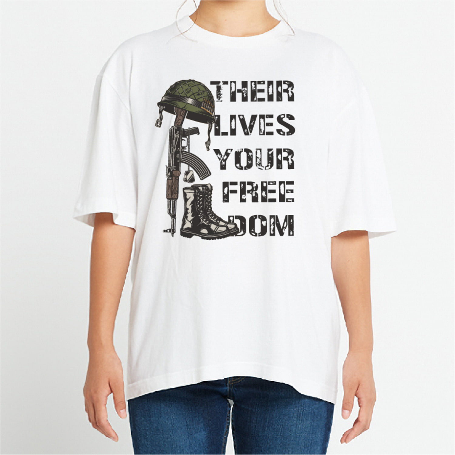 밀리터리 그래픽 오버핏 티셔츠 army.23