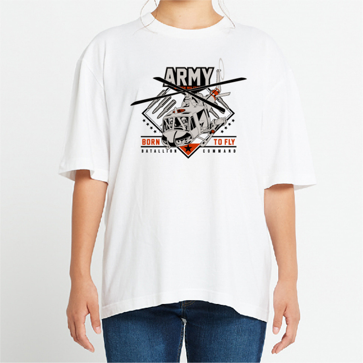 아미 그래픽 오버핏 티셔츠 army.01