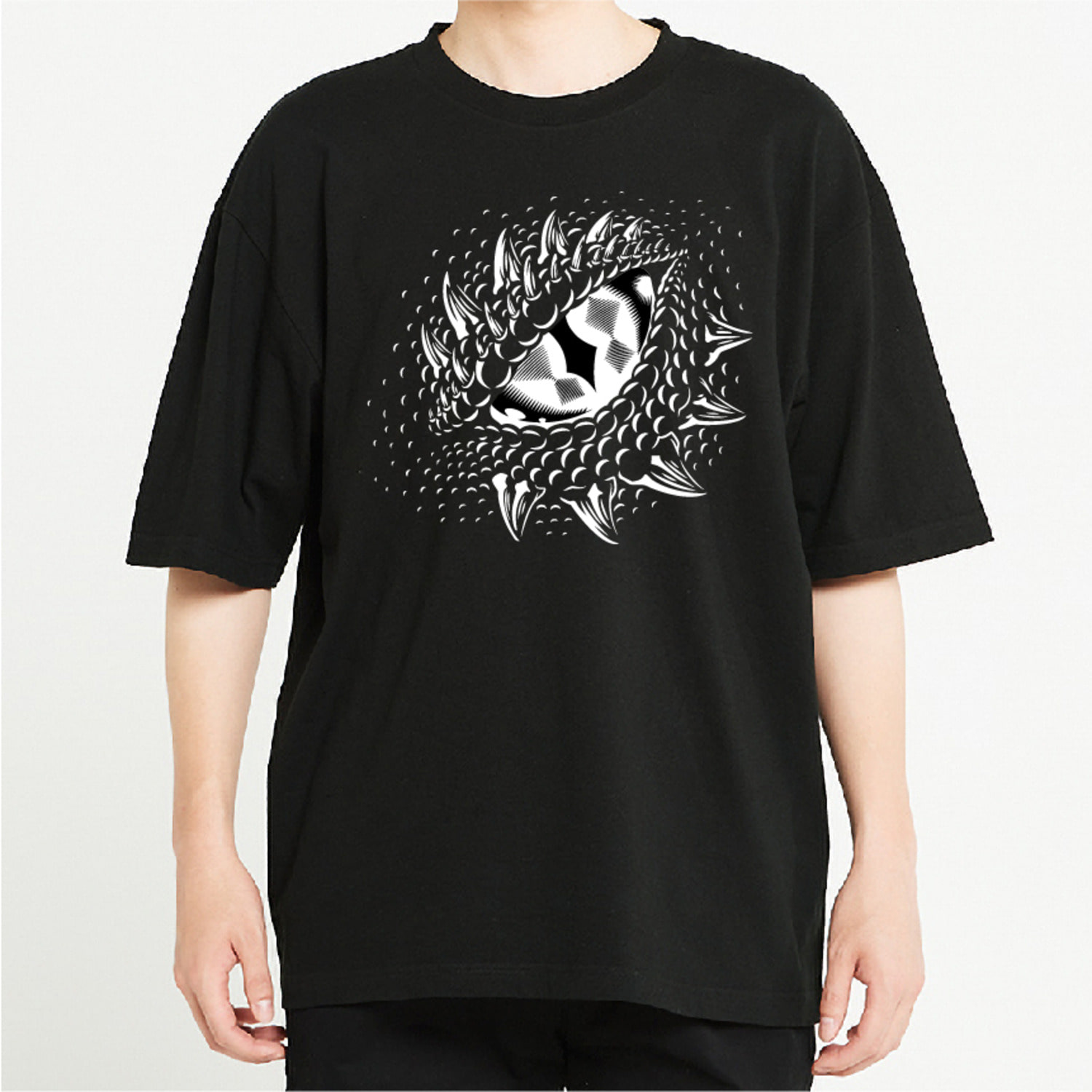 악어 눈 그래픽 오버핏 티셔츠 animal.32