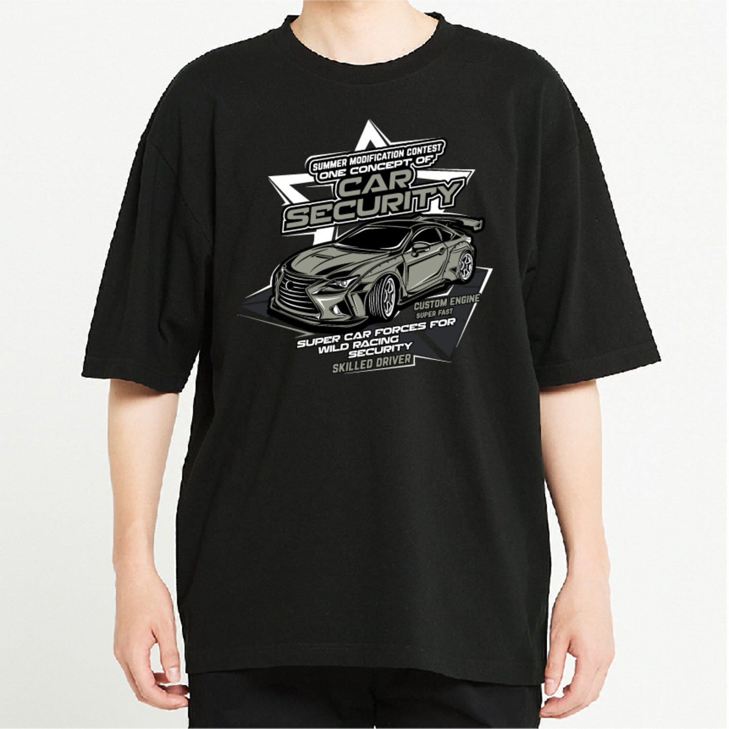 클래식 카 레이싱 그래픽 오버핏 티셔츠 car.12